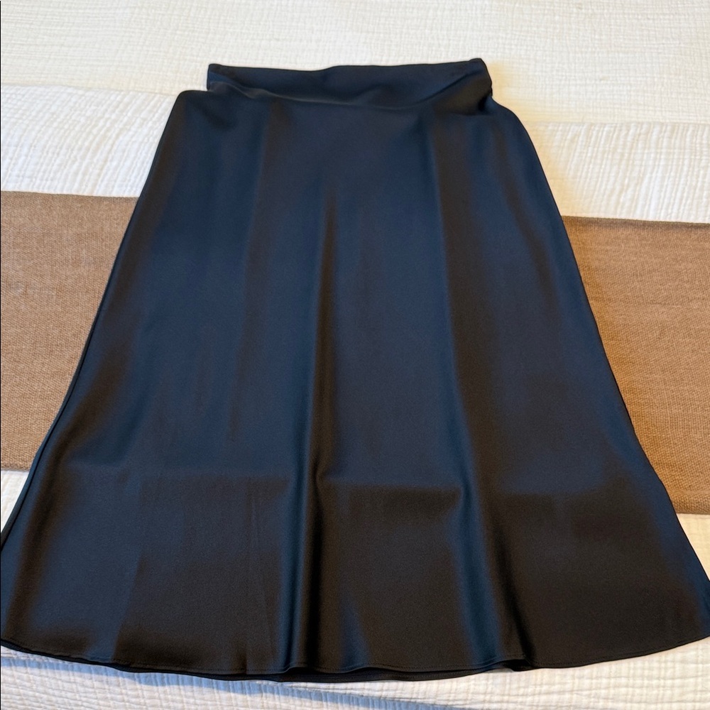Quince Black Silk Midi Skirt - Size S